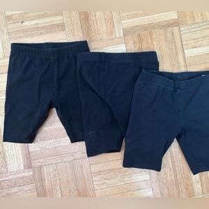 Children’s Place Black Cotton Blend Shorts - pack of 3 in girls XS